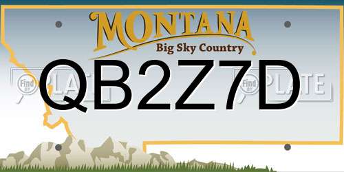 QB2Z7D Montana License Plate