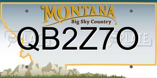 QB2Z7O Montana License Plate