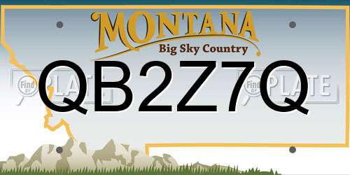 QB2Z7Q Montana License Plate