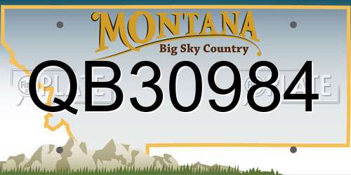 QB30984 Montana License Plate