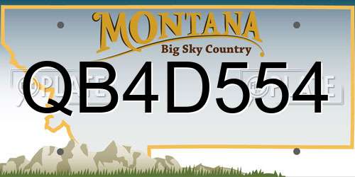 QB4D554 Montana License Plate