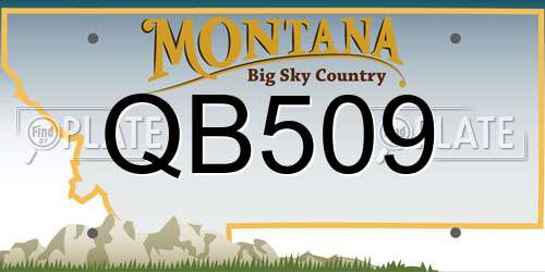 QB509 Montana License Plate