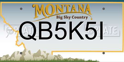 QB5K5I Montana License Plate