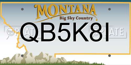 QB5K8I Montana License Plate