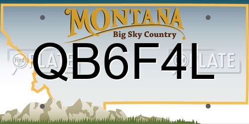 QB6F4L Montana License Plate
