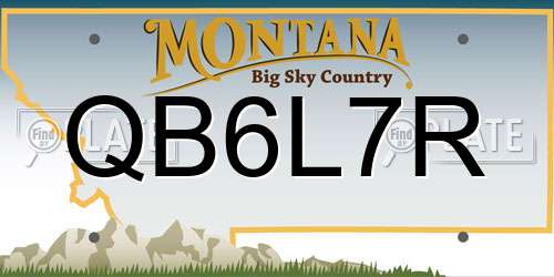 QB6L7R Montana License Plate