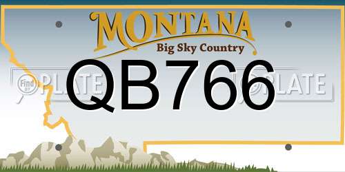 QB766 Montana License Plate