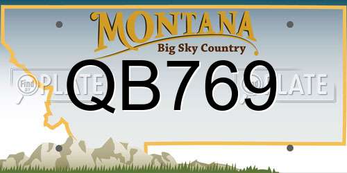 QB769 Montana License Plate