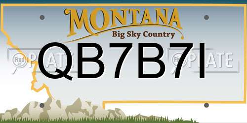 QB7B7I Montana License Plate