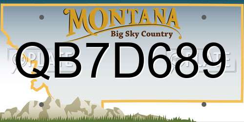 QB7D689 Montana License Plate