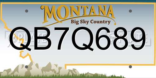 QB7Q689 Montana License Plate