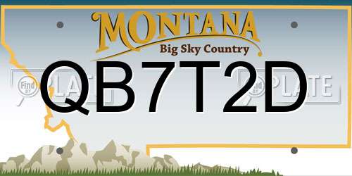 QB7T2D Montana License Plate