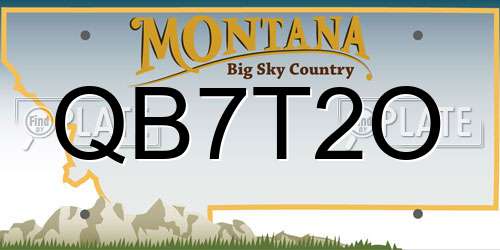 QB7T2O Montana License Plate