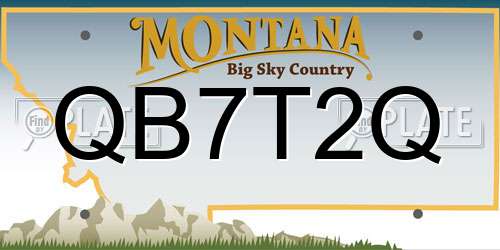QB7T2Q Montana License Plate