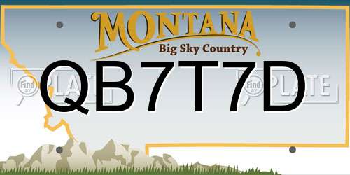 QB7T7D Montana License Plate
