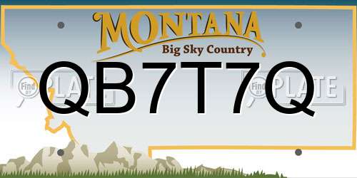 QB7T7Q Montana License Plate