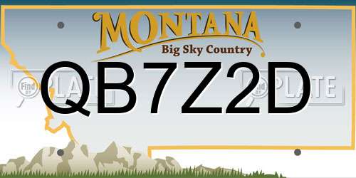 QB7Z2D Montana License Plate