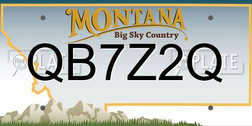 QB7Z2Q Montana License Plate
