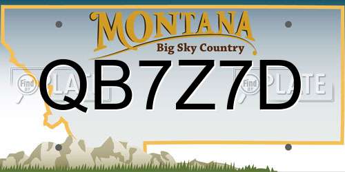 QB7Z7D Montana License Plate
