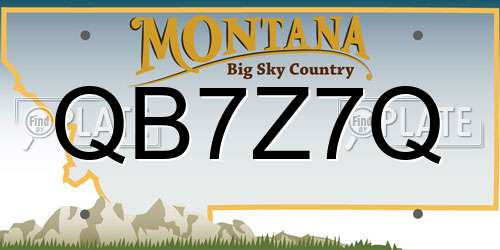 QB7Z7Q Montana License Plate
