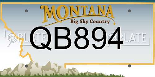 QB894 Montana License Plate