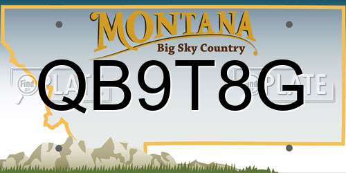 QB9T8G Montana License Plate