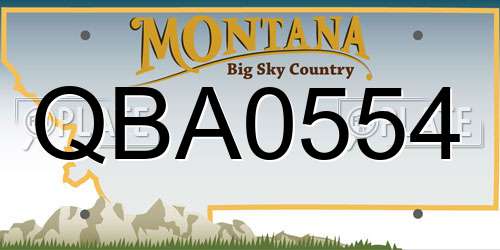 QBA0554 Montana License Plate