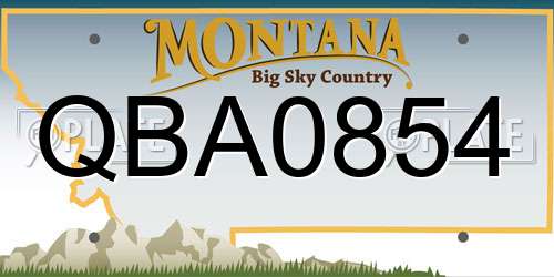 QBA0854 Montana License Plate