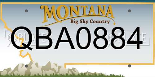 QBA0884 Montana License Plate