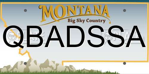 QBADSSA Montana License Plate