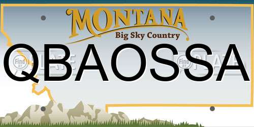 QBAOSSA Montana License Plate