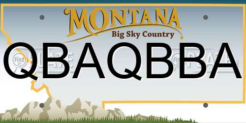 QBAQBBA Montana License Plate