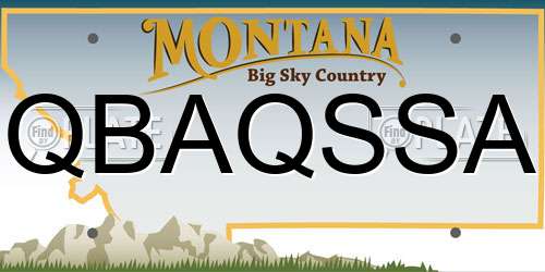 QBAQSSA Montana License Plate