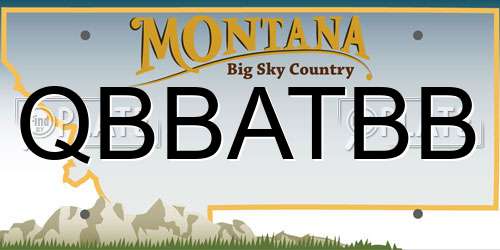 QBBATBB Montana License Plate