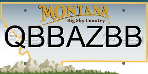 QBBAZBB Montana License Plate