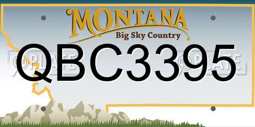 QBC3395 Montana License Plate