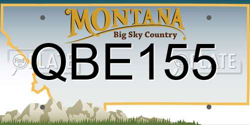 QBE155 Montana License Plate