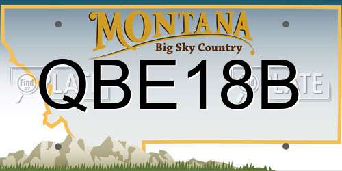 QBE18B Montana License Plate