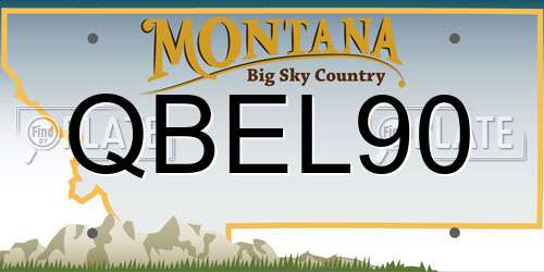 QBEL90 Montana License Plate