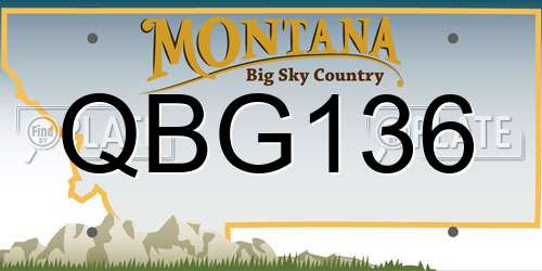 QBG136 Montana License Plate