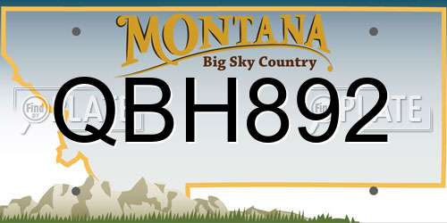 QBH892 Montana License Plate