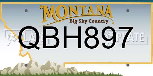 QBH897 Montana License Plate