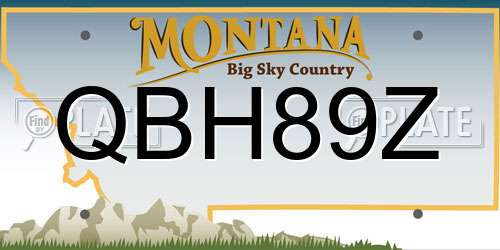 QBH89Z Montana License Plate