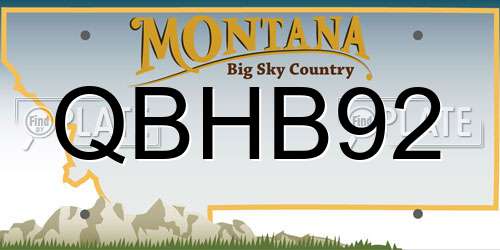 QBHB92 Montana License Plate