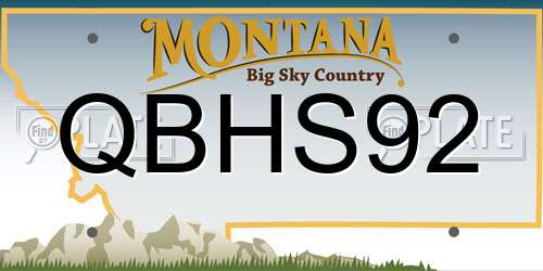 QBHS92 Montana License Plate