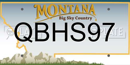 QBHS97 Montana License Plate