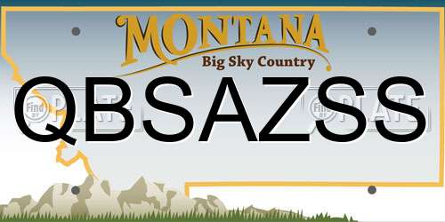 QBSAZSS Montana License Plate