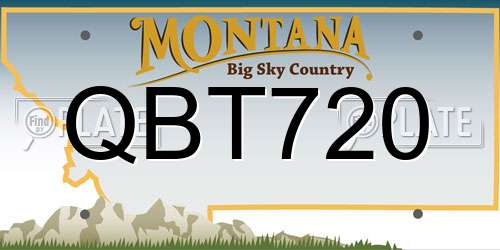 QBT720 Montana License Plate