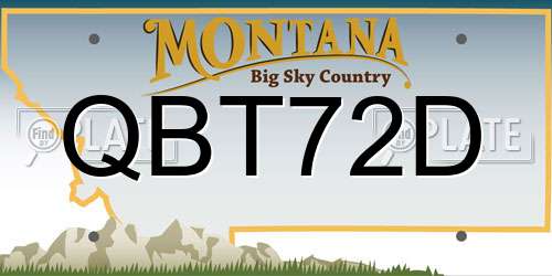 QBT72D Montana License Plate