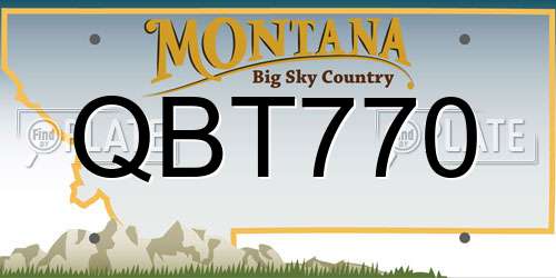 QBT770 Montana License Plate